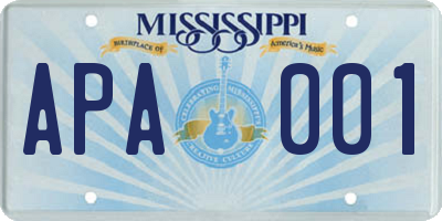 MS license plate APA001