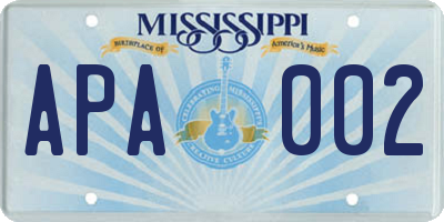 MS license plate APA002