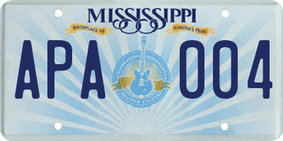 MS license plate APA004