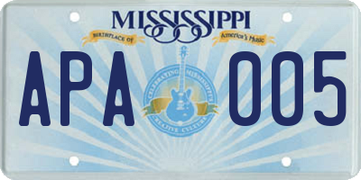 MS license plate APA005