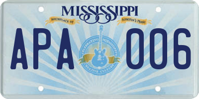 MS license plate APA006