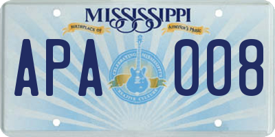 MS license plate APA008