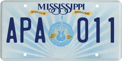MS license plate APA011