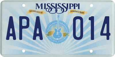 MS license plate APA014