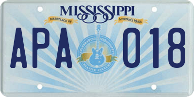 MS license plate APA018