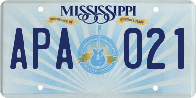 MS license plate APA021