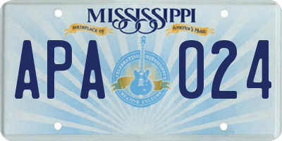 MS license plate APA024