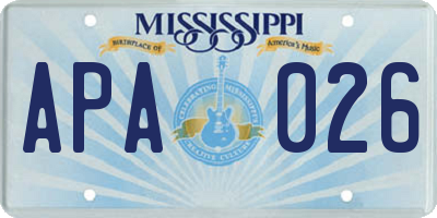 MS license plate APA026
