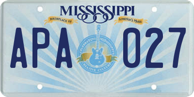 MS license plate APA027