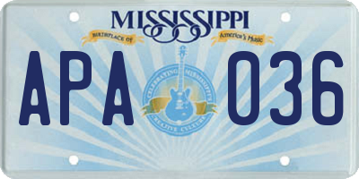 MS license plate APA036