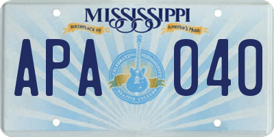 MS license plate APA040