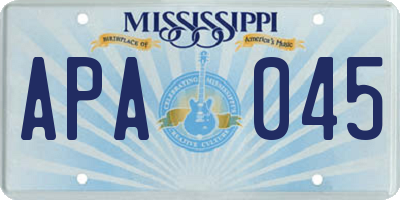 MS license plate APA045
