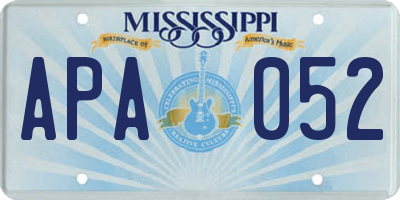 MS license plate APA052