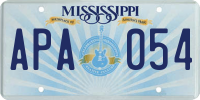 MS license plate APA054