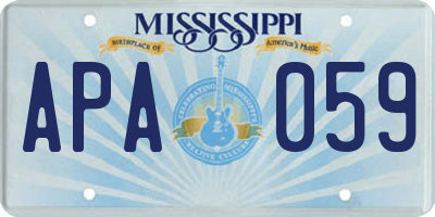 MS license plate APA059