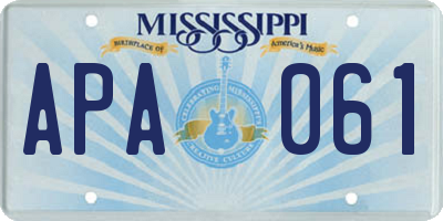 MS license plate APA061