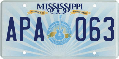 MS license plate APA063