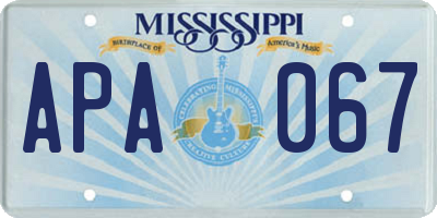 MS license plate APA067