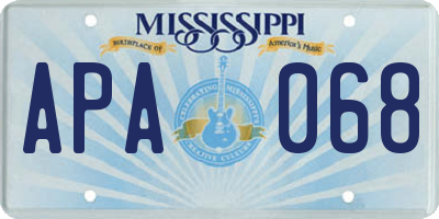 MS license plate APA068