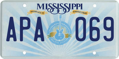 MS license plate APA069