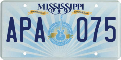 MS license plate APA075