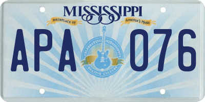 MS license plate APA076