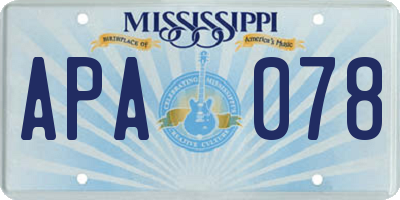 MS license plate APA078