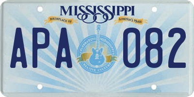 MS license plate APA082