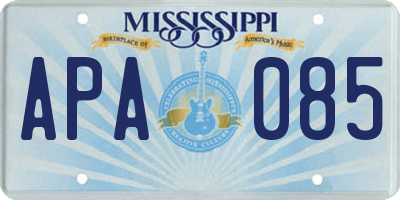 MS license plate APA085