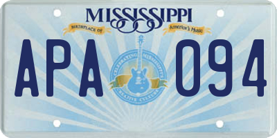 MS license plate APA094