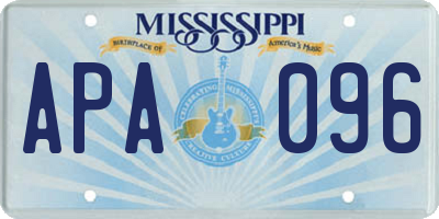 MS license plate APA096