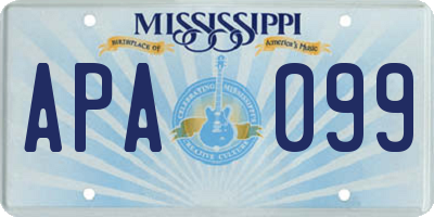 MS license plate APA099