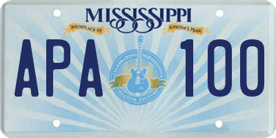 MS license plate APA100