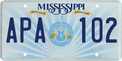 MS license plate APA102