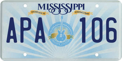MS license plate APA106