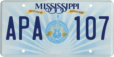 MS license plate APA107