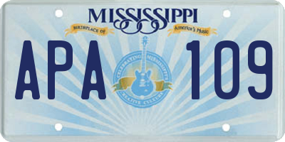 MS license plate APA109