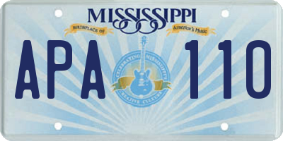MS license plate APA110