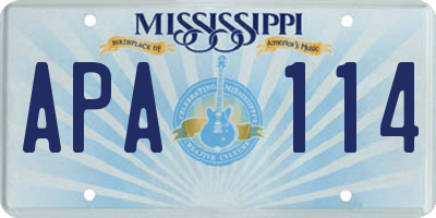 MS license plate APA114