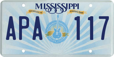 MS license plate APA117