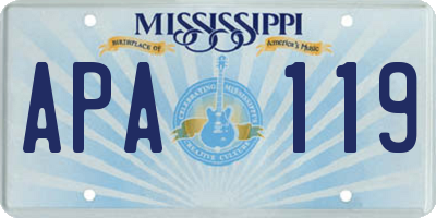 MS license plate APA119