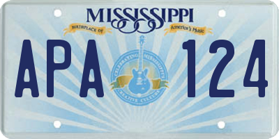 MS license plate APA124