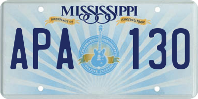 MS license plate APA130