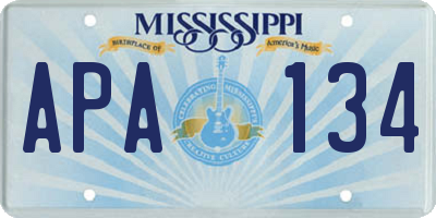 MS license plate APA134