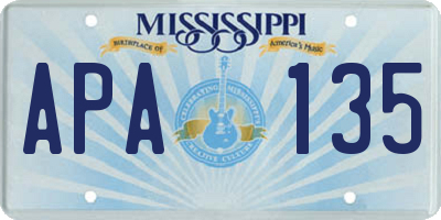 MS license plate APA135