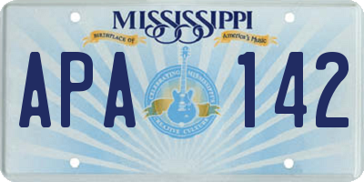 MS license plate APA142