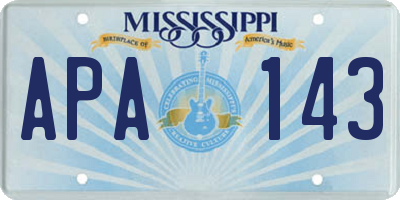 MS license plate APA143