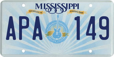 MS license plate APA149