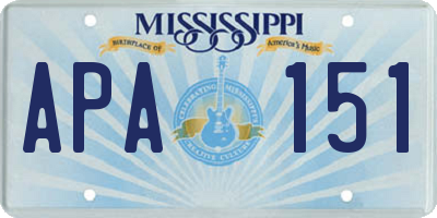 MS license plate APA151