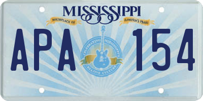 MS license plate APA154